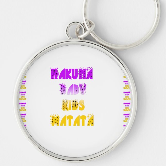 Chaveiro Lindo Roxo e Amarelo Hakuna Matata Bebê Crianças G (Frente)
