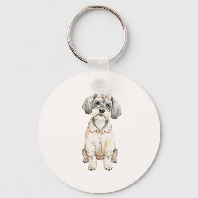 Chaveiro Lindo schnauzer de orelhas longas (Frente)