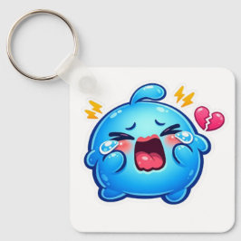 Chaveiro Lindo Slime Azul Triste Kawaii Choramingando com C
