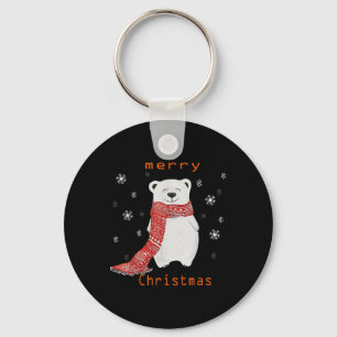 Chaveiro Lindo Urso Polar Cachecol Feliz Natal Xmas Férias