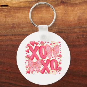 Chaveiro Lindo XOXO Arcos de São Valentão Corações Rosa Coq
