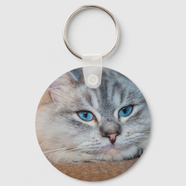 Chaveiro Lindos olhos azuis de gato (Frente)