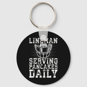 Chaveiro Lineman Servindo Pancakes Daily Football Lineman