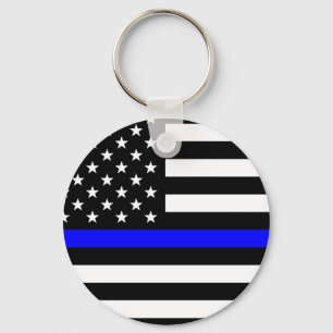 Chaveiro Linha Azul Thin - Policial - Bandeira Americana
