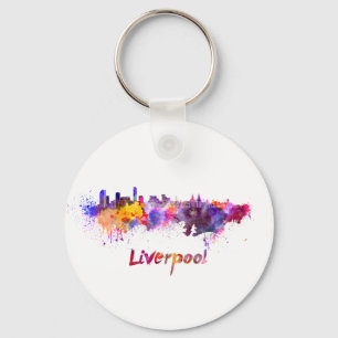 Chaveiro Linha do horizonte Liverpool em aquarela