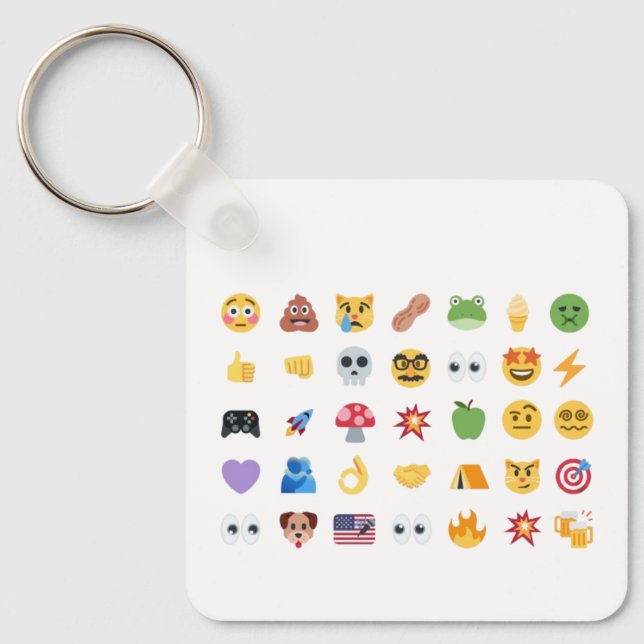 Chaveiro Linha do tempo de 35 emojis Roaring Kitty meme GME (Frente)