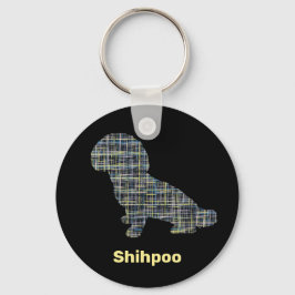 Chaveiro Linhas da Grade Amarela e Preta do Cachorro Shihpo