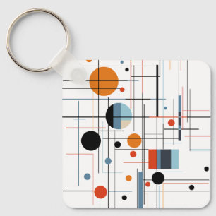 Chaveiro Linhas Modernas Minimalistas Geométricas Abstratas