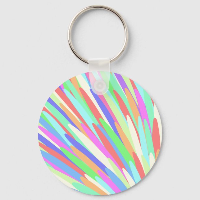 Chaveiro Linhas Multicoloridas Design Abstrato (Frente)