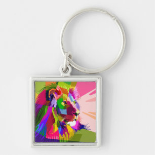 Chaveiro Lion Colorful Pop Prismatic Art Design-62501
