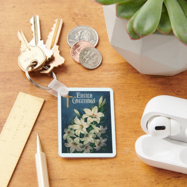 Chaveiro Lírios de Páscoa, Páscoa Religiosa Vintage (Mesa)