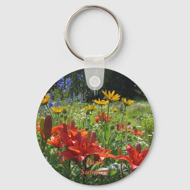 Chaveiro Lírios Laranja Queimados, Jardins de Verão (Frente)