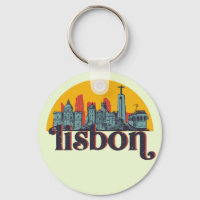 Lisboa Portugal - Skyline Retro Cityscape Art