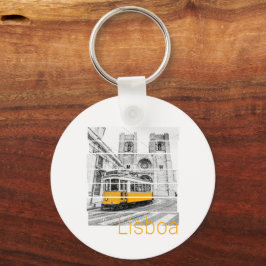 Chaveiro Lisboa Portugal Vintage Holiday Tram Souvenir