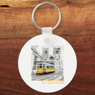 Chaveiro Lisboa Portugal Vintage Holiday Tram Souvenir