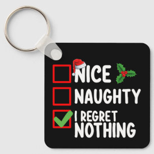 Chaveiro Lista de Natal Bom Malicioso Não Me Arrependo de N