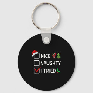 Chaveiro Lista de Natal Bonito Travesso Eu Tentei Chapéu do