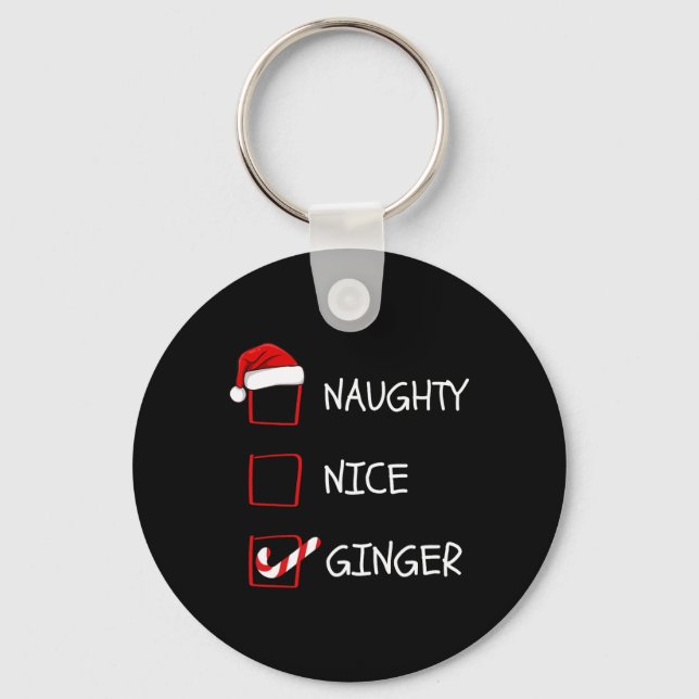 Chaveiro Lista de Natal de Ginger Naughty Nice (Frente)