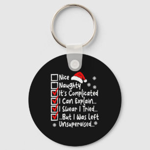 Chaveiro Lista de Natal Divertida Nice Naughty Multi Checkl