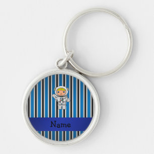 Chaveiro Listras azuis personalizadas do astronauta