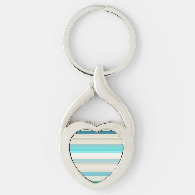 Chaveiro Listras brancas aqua fofas (Frente)