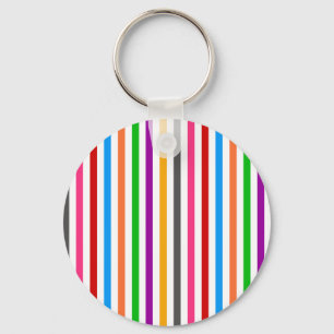 Chaveiro Listras de Arco-Íris Colorido - Branco