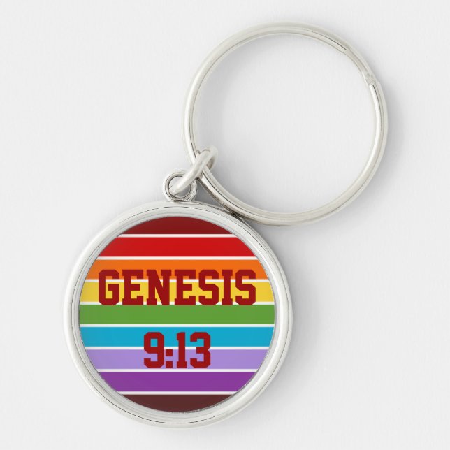 Chaveiro Listras de Arco-íris, Gênesis 9:13 (Frente)