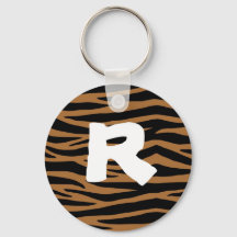 Chaveiro Listras de Zebra Marrom
