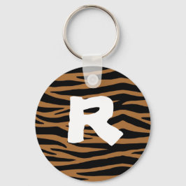 Chaveiro Listras de Zebra Marrom