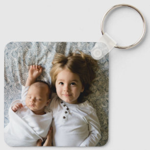 Chaveiro Listras Pretas e Brancas de Foto com Monograma