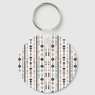 Chaveiro Listras Verticais Boho Tribal Azteca Creme Ferruge