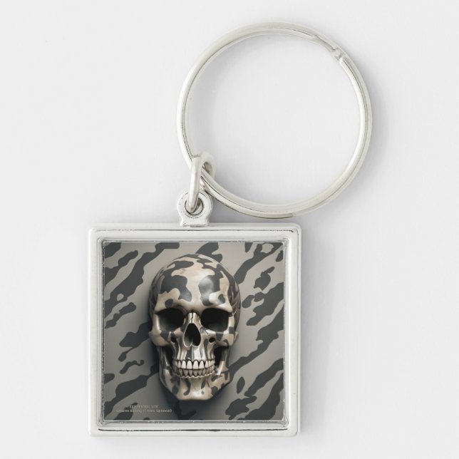 Chaveiro LITE EXISTENCIAL Memento Mori Camo Skull (Frente)