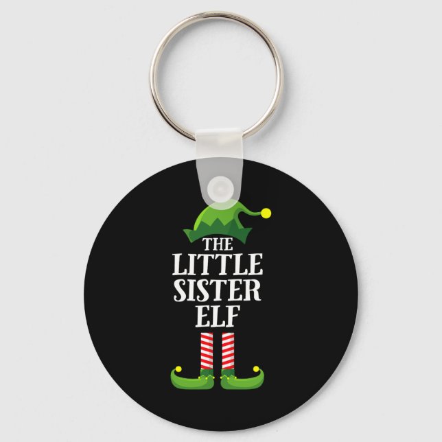 Chaveiro Little Sister Elf Matching Family Group Christmas  (Frente)