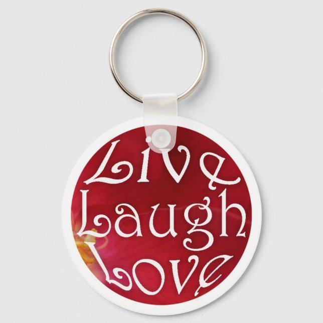 Chaveiro Live Laugh Love Key Chain in Red (Frente)