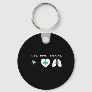 Chaveiro Live Love Breathe - Presente Terapista Respiratóri