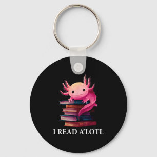 Chaveiro Livro engraçado do axolote amante da biblioteca bi