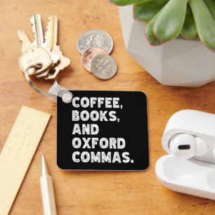 Chaveiro Livros De Café E Professores Legal De Oxford Comma