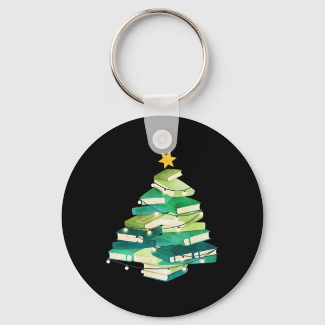 Chaveiro Livros de feliz Pine Tree Divertimento Lover Ch (Frente)