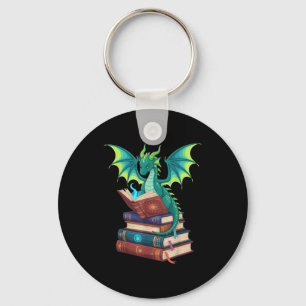 Chaveiro Livros de Leitura de Dragão Amantes de Fantasia Cr