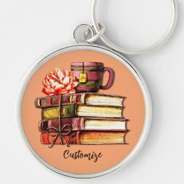 Chaveiro Livros E Pêssego De Chá