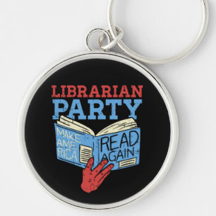 Chaveiro Livros - Presente do Livro do Partido Bibliotecári