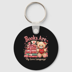Chaveiro Livros São Meu Idioma do Amor Urso Amantes de Livr