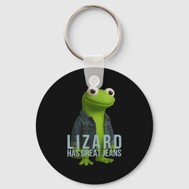 Chaveiro Lizard Tem Jeans Excelentes Engraçados Retro Denim (Frente)