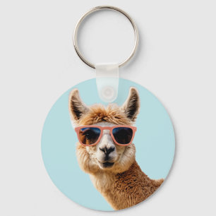 Chaveiro Llama Bonito Com Óculos De Sol