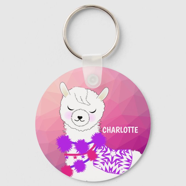 Chaveiro Llama Cute Personalizado (Frente)