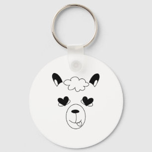 Chaveiro Llama Rosto Halloween Figurino Rua Engraçado. Namo