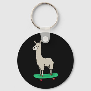 Chaveiro Llama Skateboard Divertido Skate Alpaca Llama