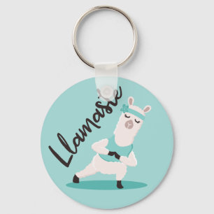 Chaveiro Llamaste Cute Teal Llama Yoga Caracter Monograma