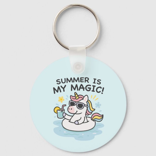 Chaveiro Llavero de unicornio “Summer is my magic! (Frente)