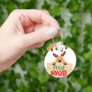 Chaveiro Llavero navideño con imagen de reno